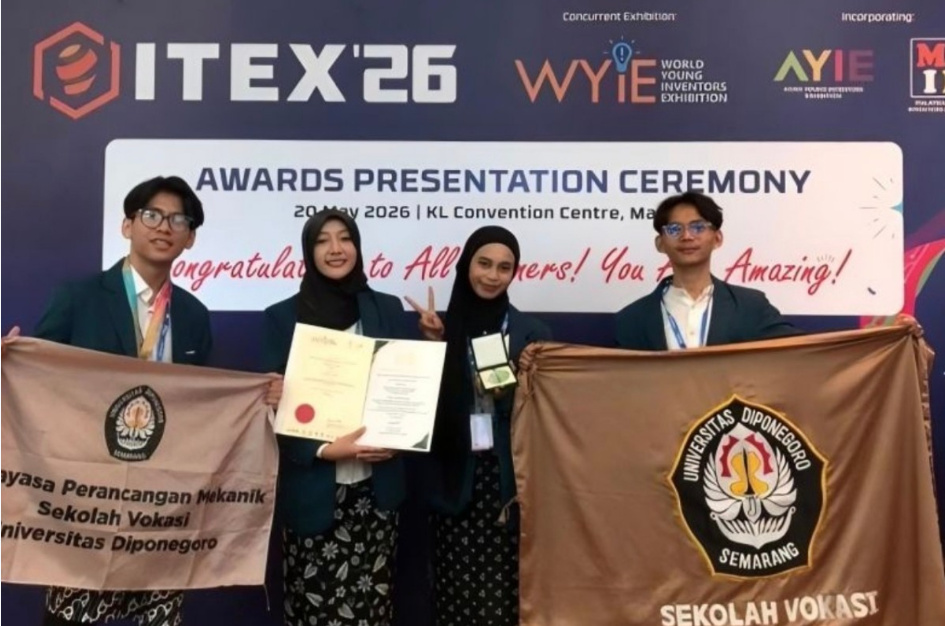 Inovasi AI Vocasignora karya mahasiswa Undip meraih medali emas dan Best International Invention pada ajang WYIE 2026 di Malaysia