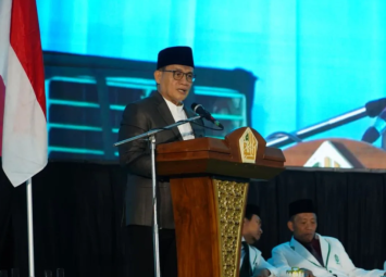 Wakil Menteri Agama Muhammad Syafi'i menyampaikan paparan mengenai peran koperasi pesantren dalam memperkuat pemberdayaan ekonomi umat dan pemerataan kesejahteraan masyarakat.